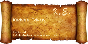 Kedves Edvin névjegykártya